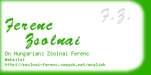 ferenc zsolnai business card